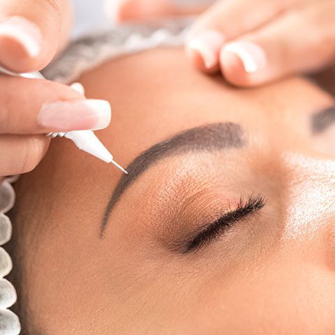 microblading eyebrow treatment by licensed esthetician